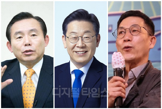 (왼쪽부터) 이인제 전 국회의원, 이재명 더불어민주당 대표, 진중권 광운대학교 특임교수. <디지털타임스 DB, 민주당 제공, 연합뉴스>